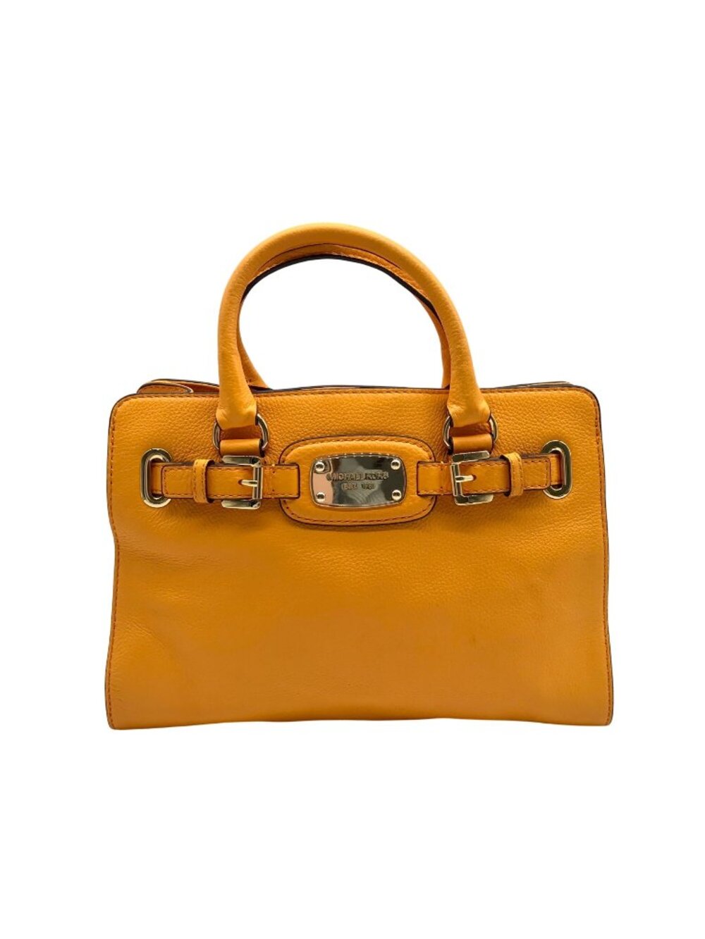 Michael Kors Orange Leather East West Hamilton Satchel Bag